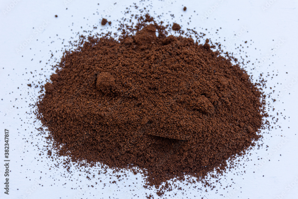 Close up of ground coffee