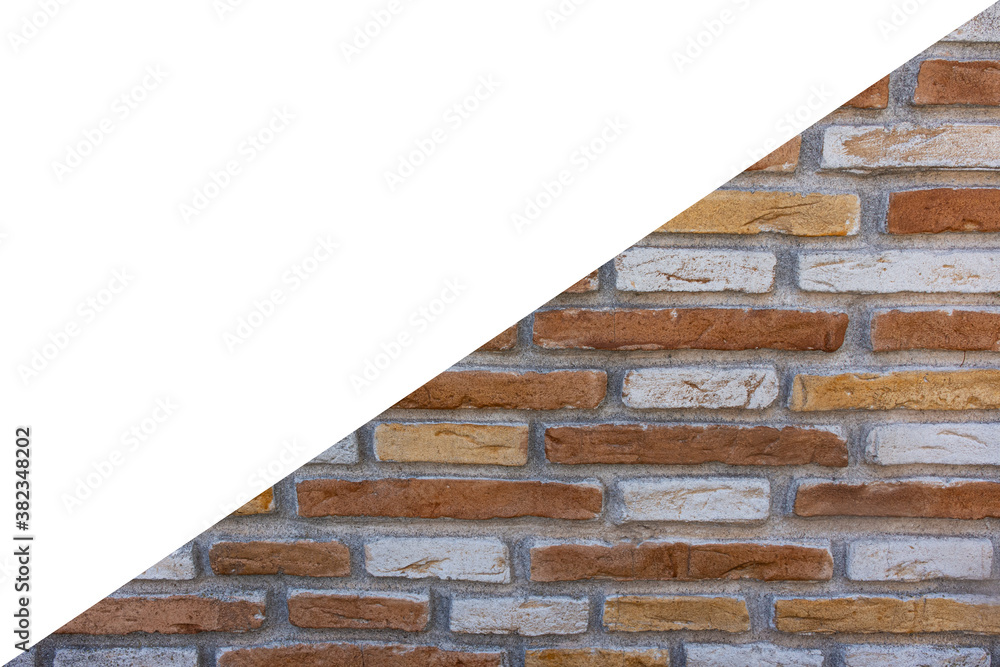 Geometric silhouette made with bricks