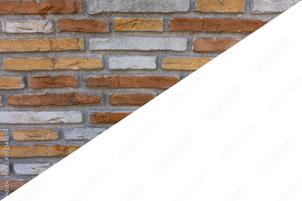 Geometric silhouette made with bricks