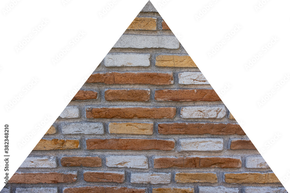 Geometric silhouette made with bricks