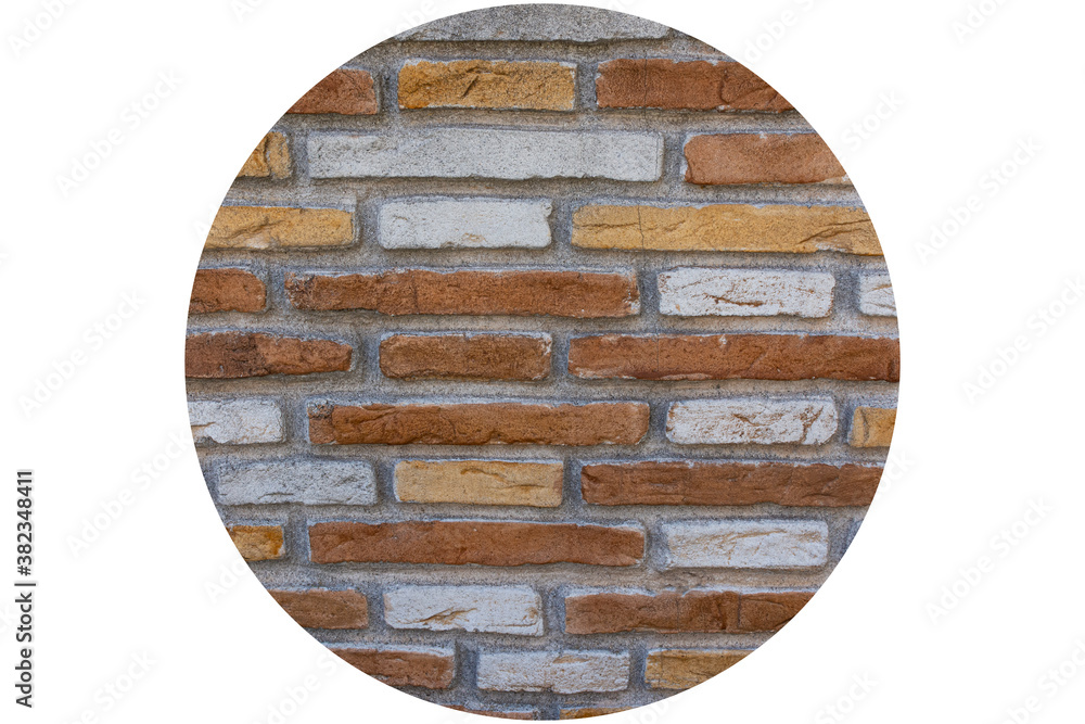 Geometric silhouette made with bricks