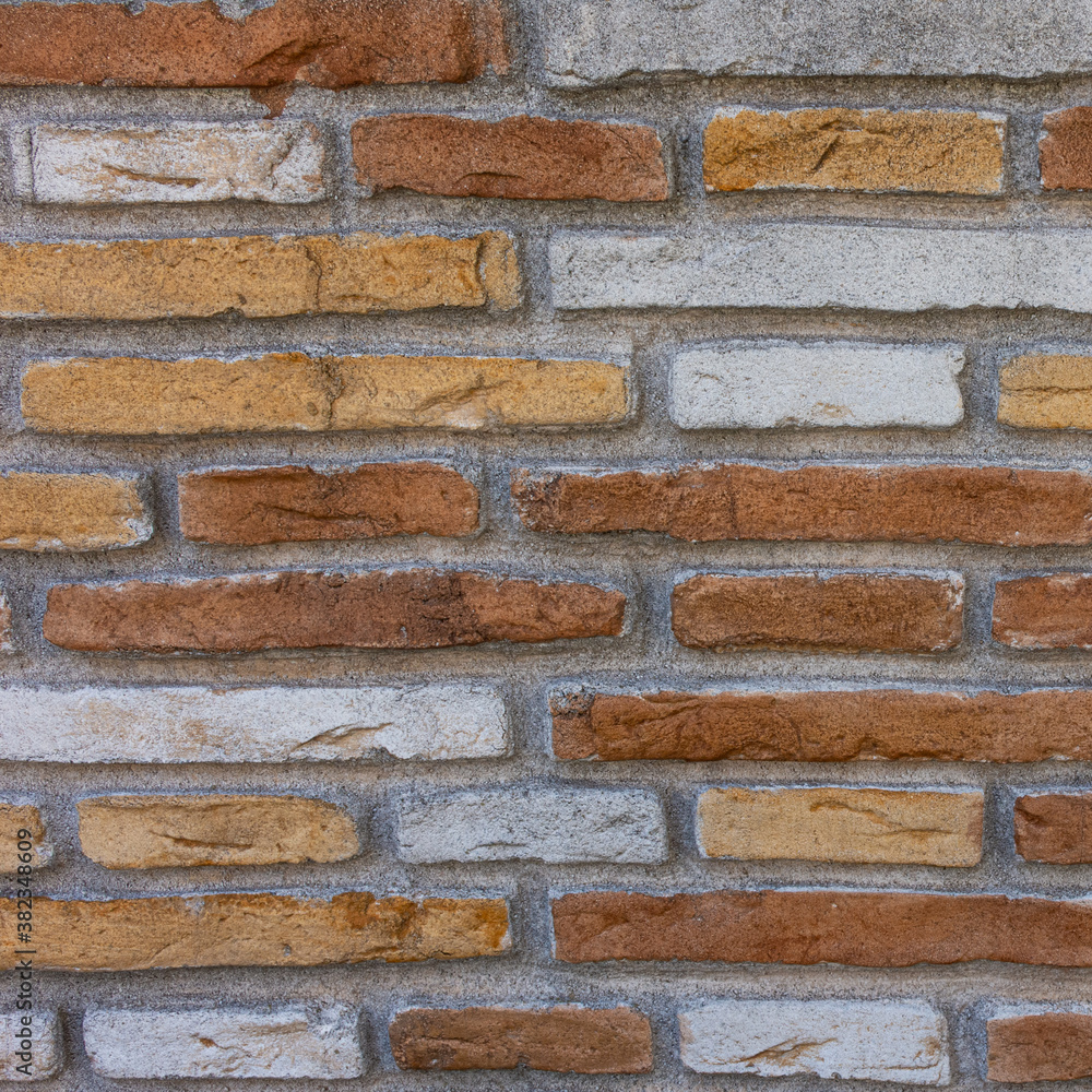 Geometric silhouette made with bricks