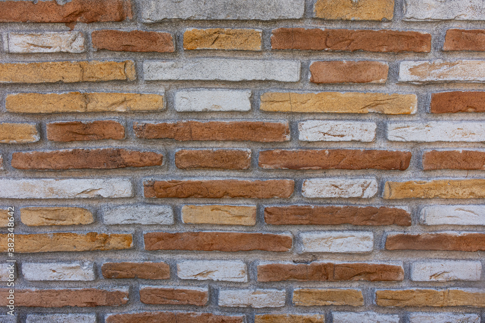 Geometric silhouette made with bricks