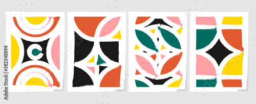 Geometry pattern design vector. Abstract background design with Geometric shape design for cover, Business presentation, Wallpaper, Fabric print, Logo and Packaging. Vector Illustration..