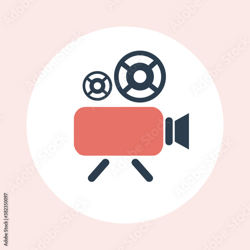 Videocamera icon. Record symbol vector icon for website design, mobile app, ui. Social media multimedia communication digital marketing internet web and connect theme. Vector Illustration.