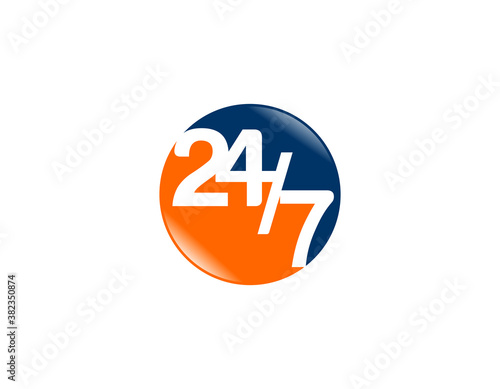 24 hours in 7 days logo design for business