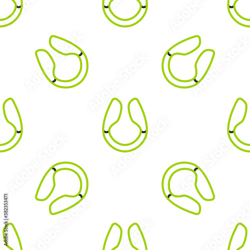 Line Dildo vibrator for sex games icon isolated seamless pattern on white background. Sex toy for adult. Vaginal exercise machines for intimate. Vector Illustration.