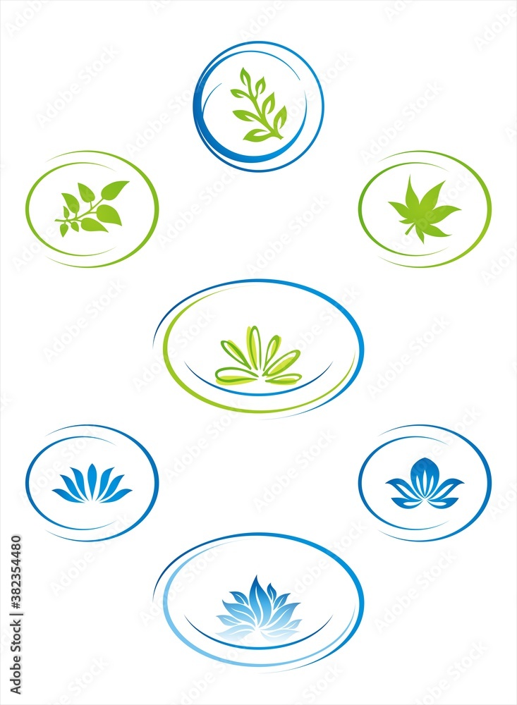 colourful nature icons, Eco friendly business logo design colourful nature icons, Eco friendly business logo design