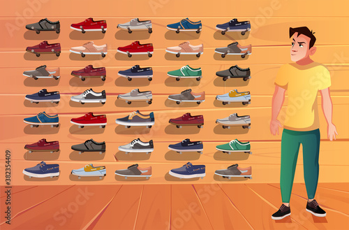 store shoes men 2d illustration