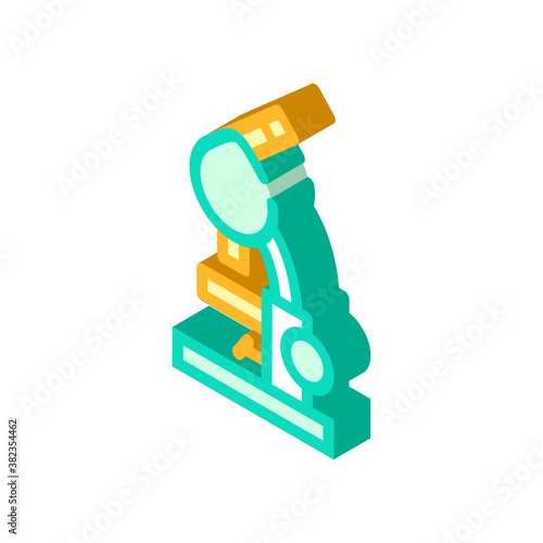 biology microscope isometric icon vector color illustration