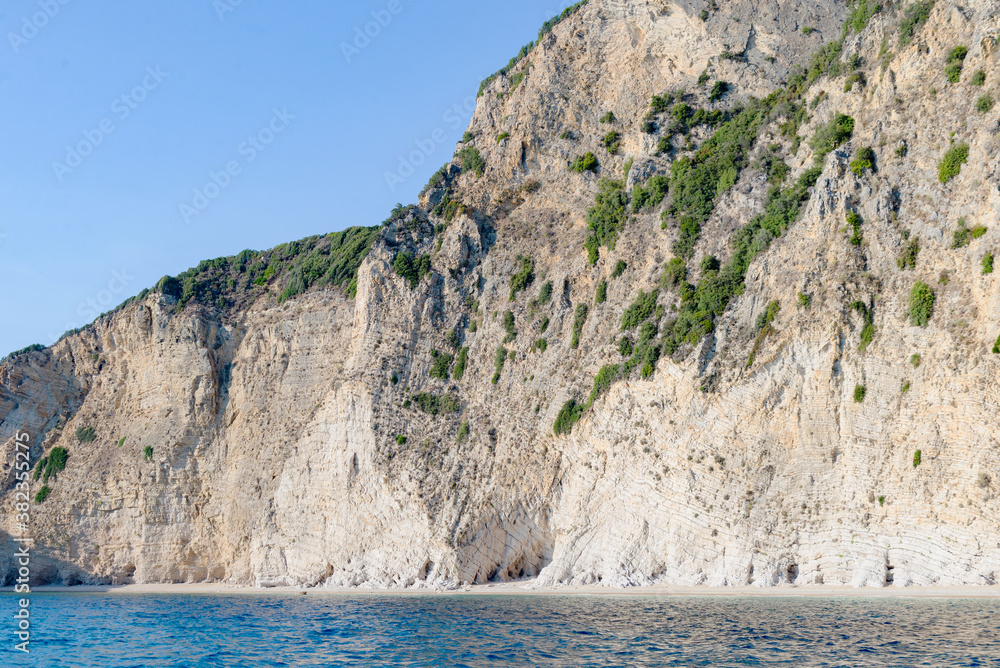 Sedimentary rock sedimentation calcium white cliff coast