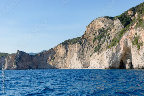 Greece Corfu island calcite sea coast shore beaches