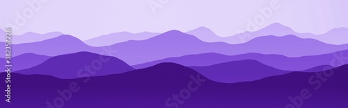 creative panorama of hills ridges in fog computer graphics background texture illustration