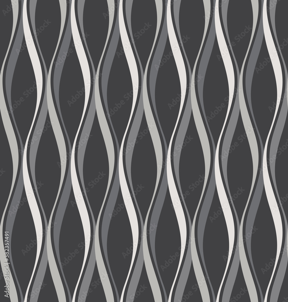 Seamless pattern with abstract wavy structure on dark background. Vector illustration with wavy graphic lines for print or textile. Seamless pattern with abstract wavy structure on dark background. Vector illustration with wavy graphic lines for print or textile.