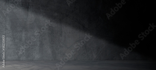  Empty dark abstract cement wall and gradient studio room interior texture for display products wall background.
