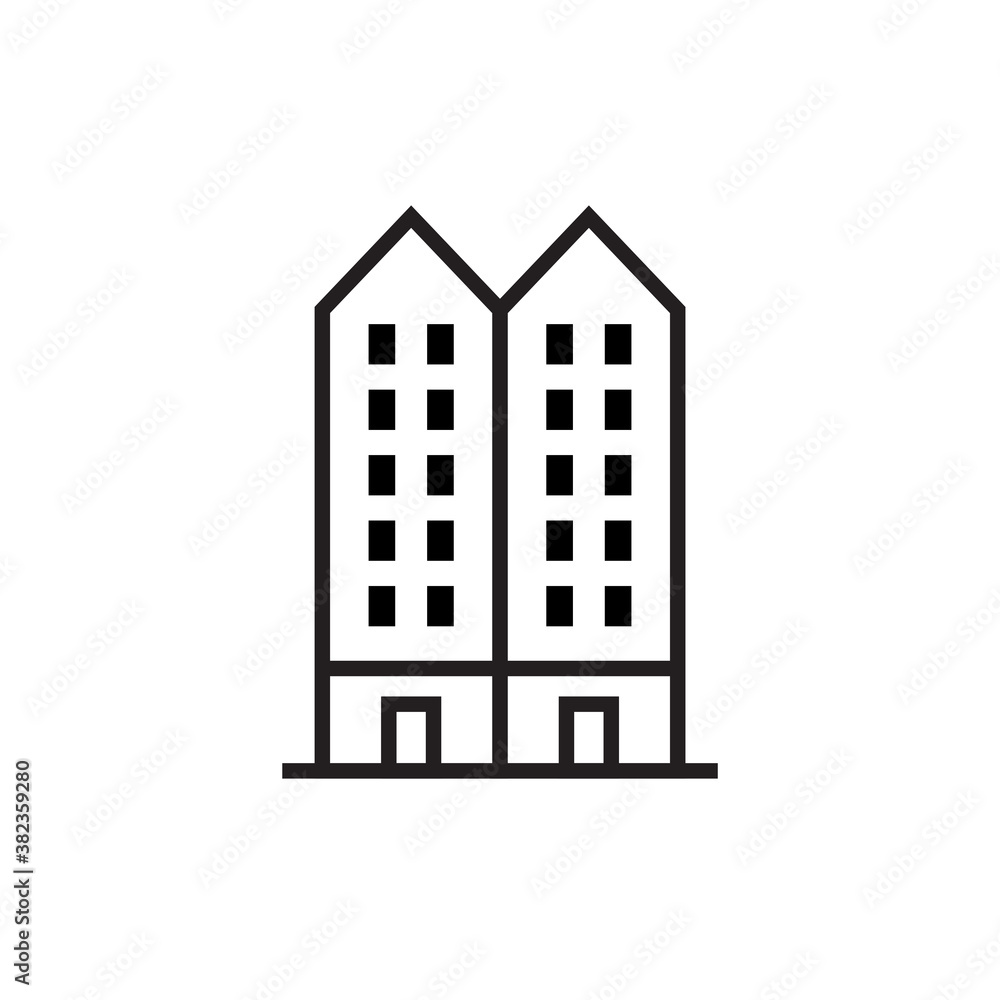 Building icon design with line. Vector Illustration