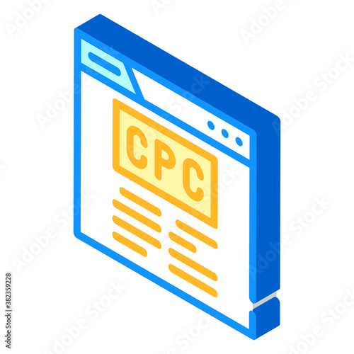 cpc seo optimization isometric icon vector illustration