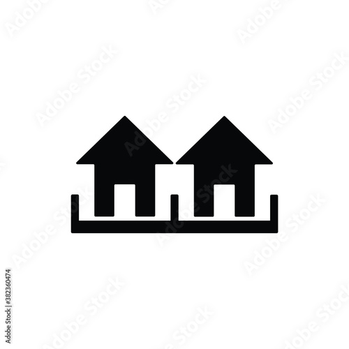 House in village icon vector isolated on white, logo sign and symbol.