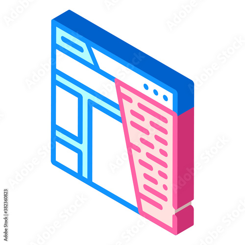 content seo optimization isometric icon vector illustration