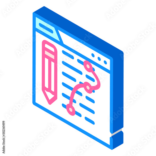 text edit seo optimization isometric icon vector illustration