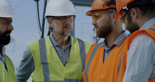 Male engineers on power plant