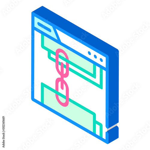 links seo optimization isometric icon vector illustration