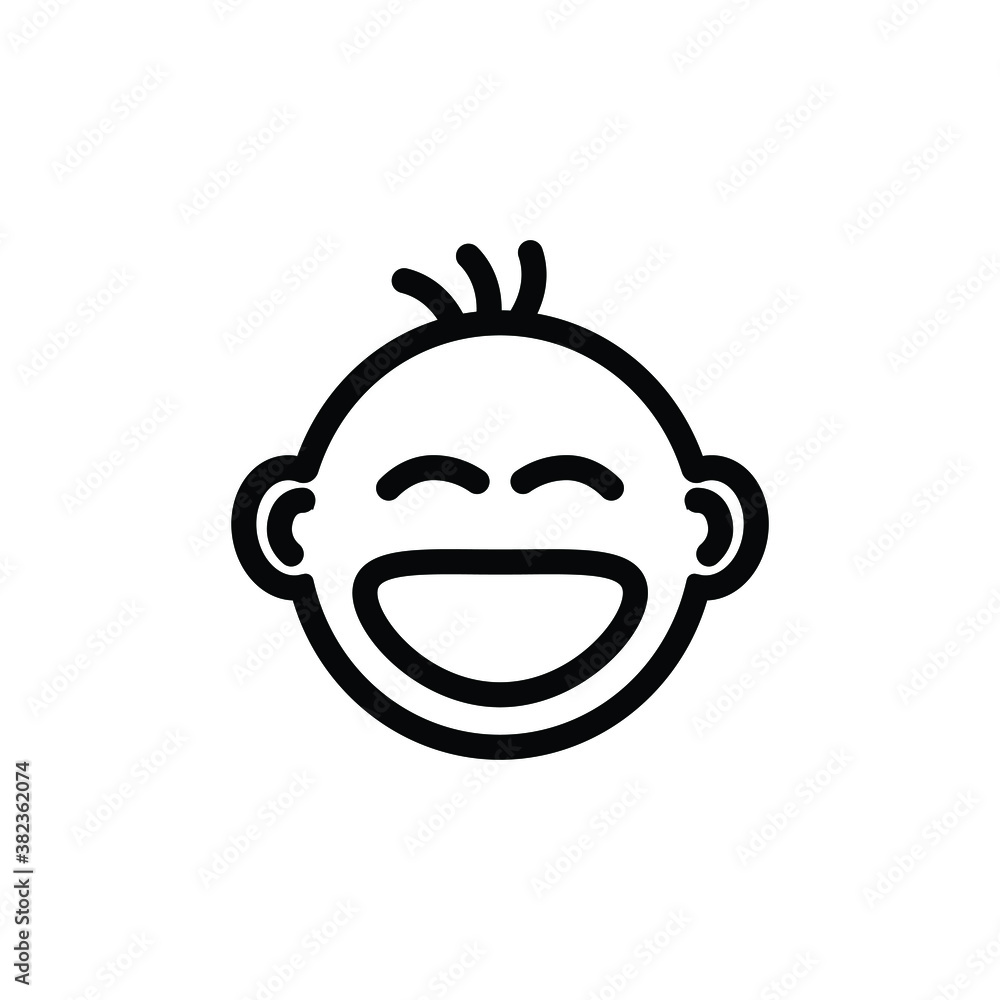 Baby face thin icon vector isolated on white, logo sign and symbol. Baby face thin icon vector isolated on white, logo sign and symbol.