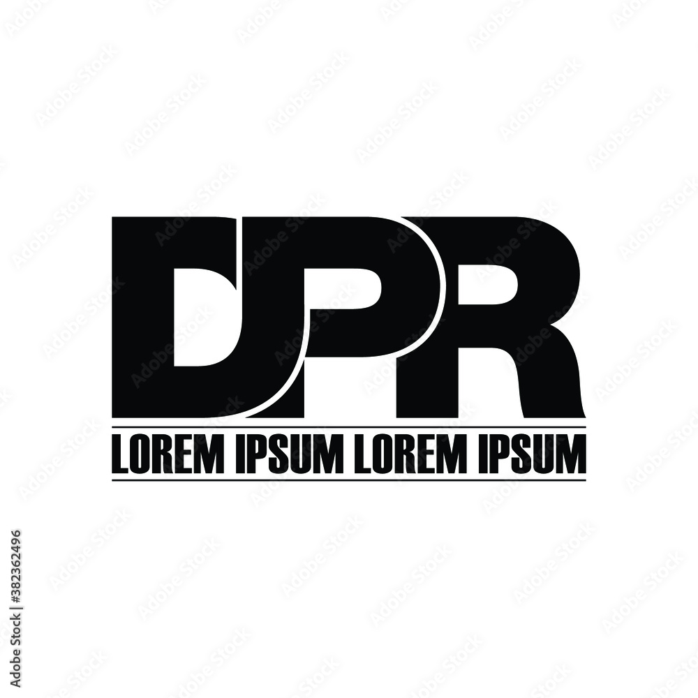 DPR letter monogram logo design vector