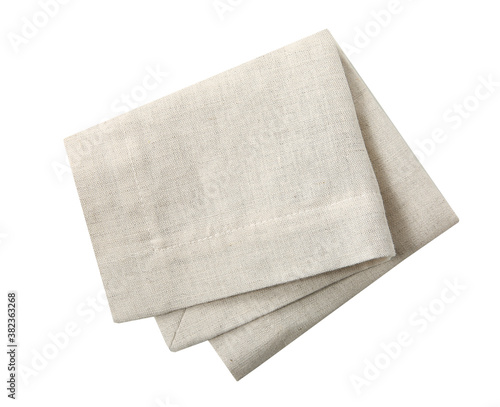 Folded kitchen towel isolated.Dishcloth on white