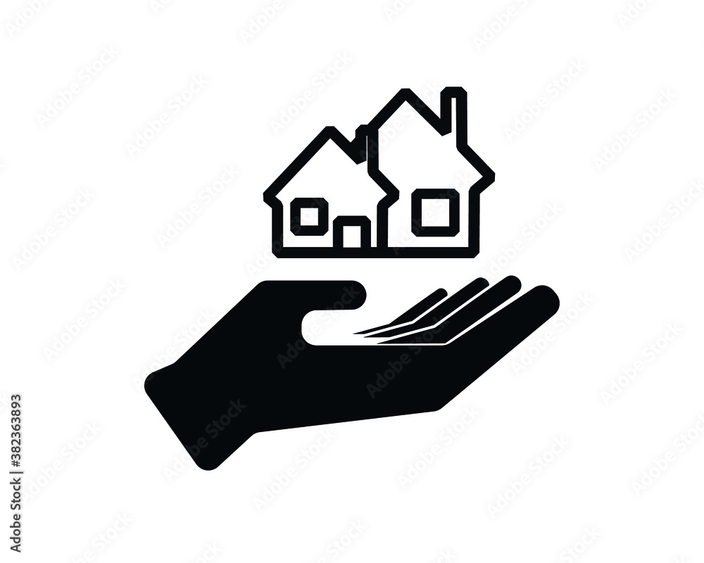 house icon, real estate concept flat vector
