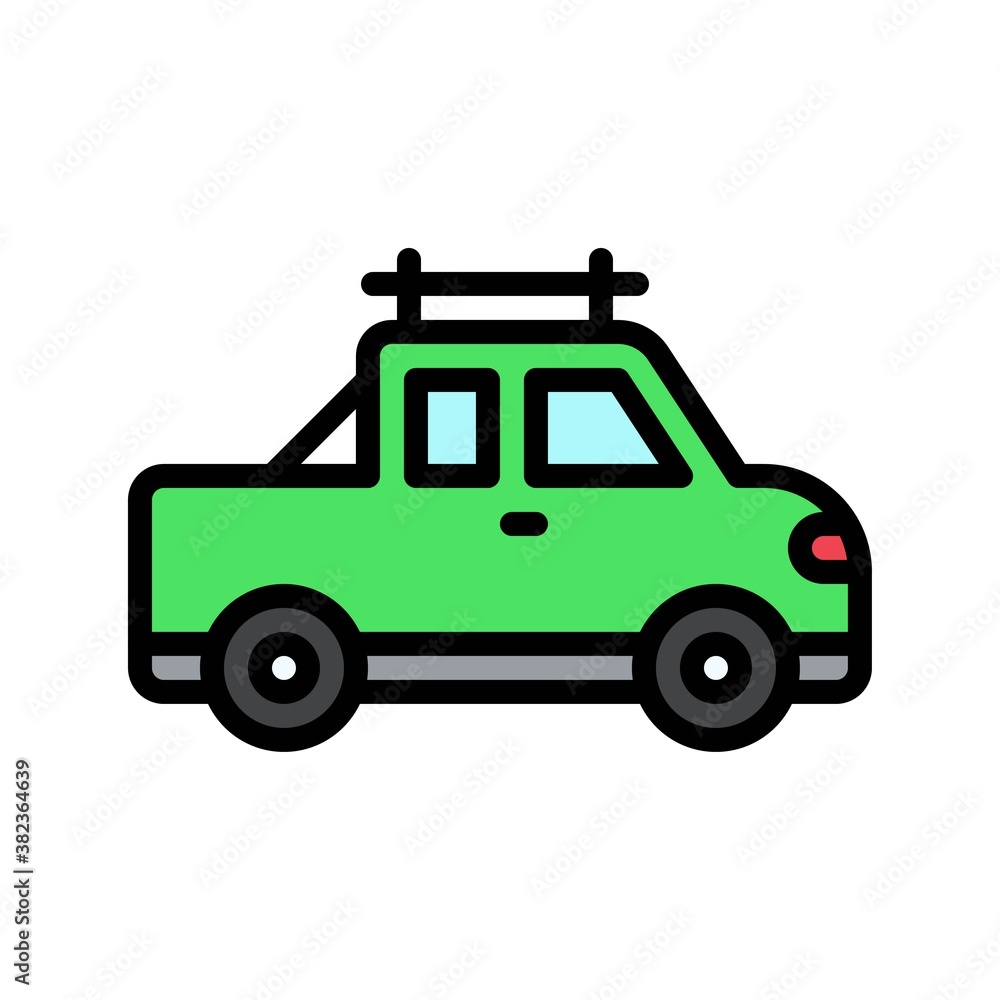 transportation icons related car or jeep for private transportation vectors with editable stroke,