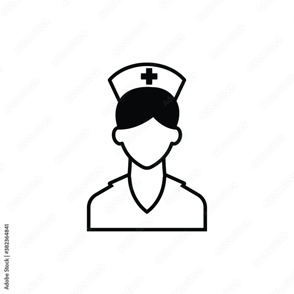 Nurse icon vector isolated on white, logo sign and symbol.