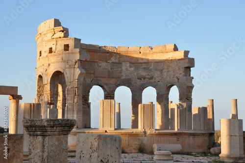 The market place at Leptis Magna in Khoms, Libya. 2nd century A.D. 

