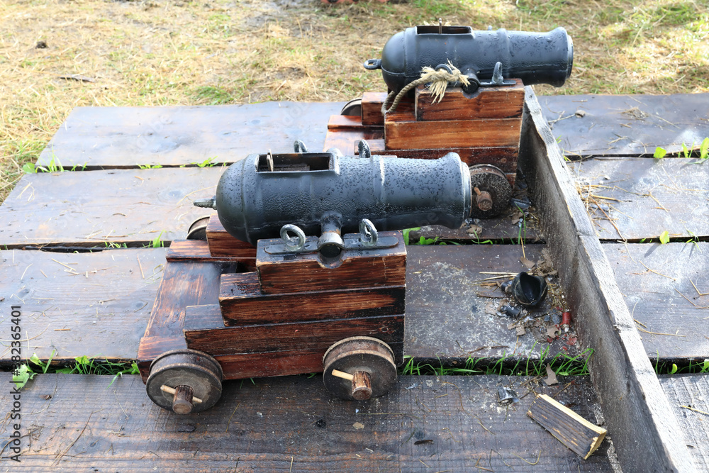 Details of two signal cannons