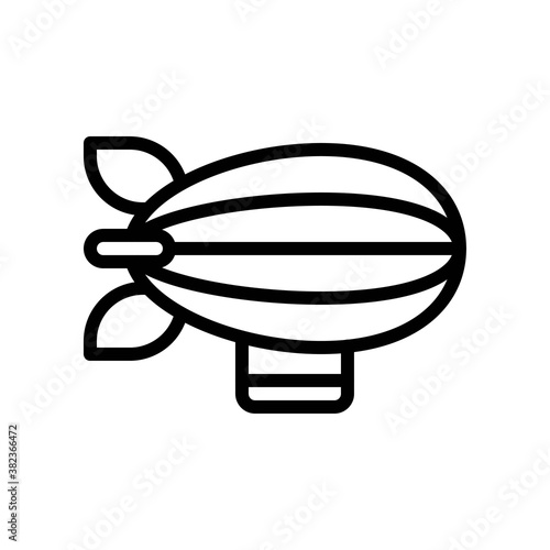 transportation icons related blimp or airplane vectors in lineal style,