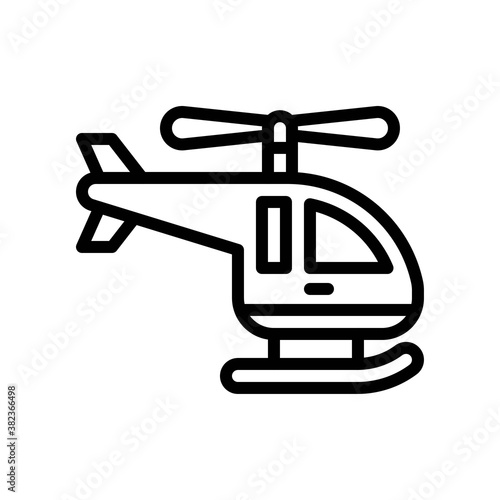 transportation icons related helicopter with wings vectors in lineal style,