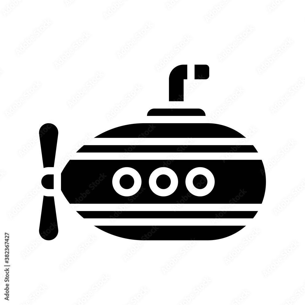 transportation icons related submarine with wings and pipe vectors in solid design,