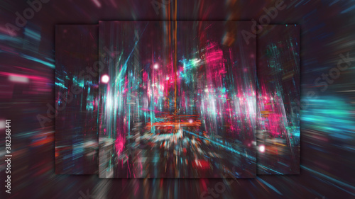 Cyber city abstract design  modern futuristic concept