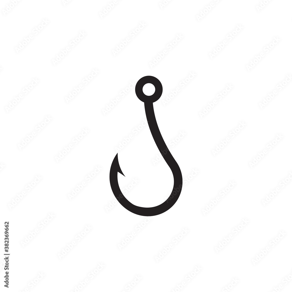 Fishing hook icon design template vector isolated