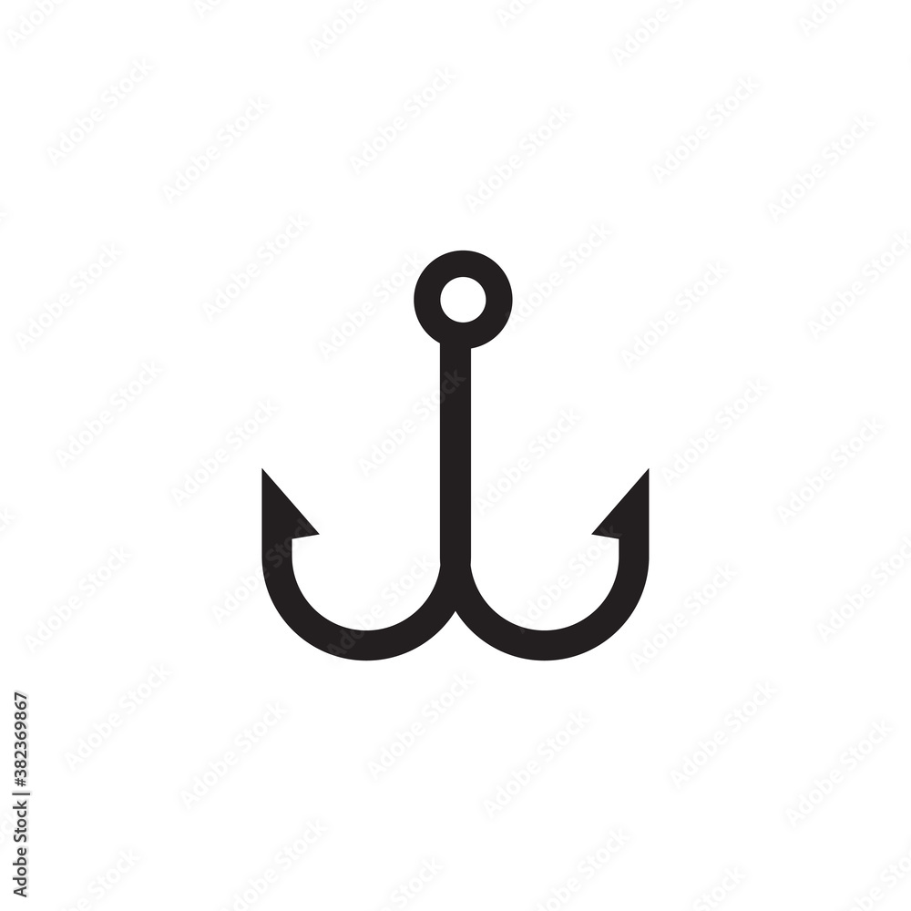 Fishing hook icon design template vector isolated Fishing hook icon design template vector isolated