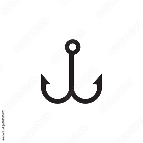 Fishing hook icon design template vector isolated