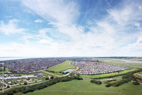 Fotografi aerial view of canvey island in essex england