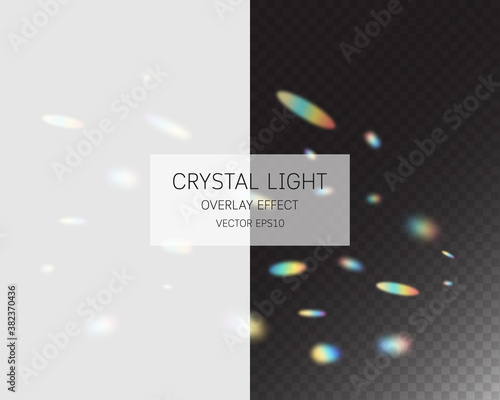 Crystal light overlay effect. Abstract light overlay effect isolated on background. Vector illustration. 