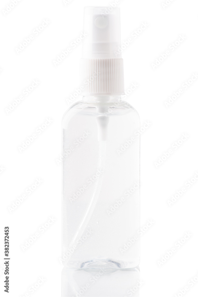 Bottle of sanitizer spray. Hand disinfectant spray isolated on white background. Clipping path Bottle of sanitizer spray. Hand disinfectant spray isolated on white background. Clipping path