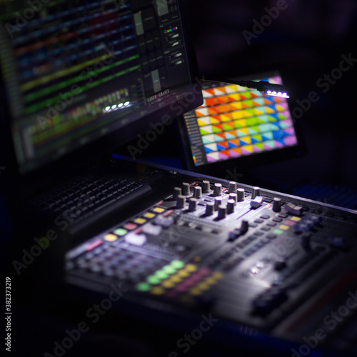 audio mixing board
