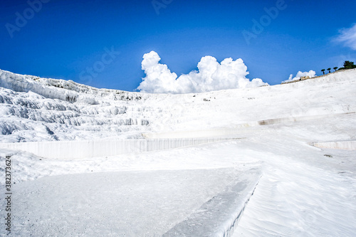 Wallpaper Mural Perfect white landscape by clouds and travertine hills and pools - Pamukkale. Torontodigital.ca