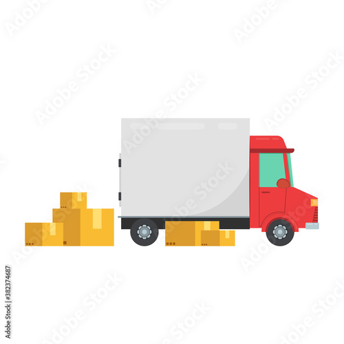 Delivery vehicles. box cartoon vector. free space for text.