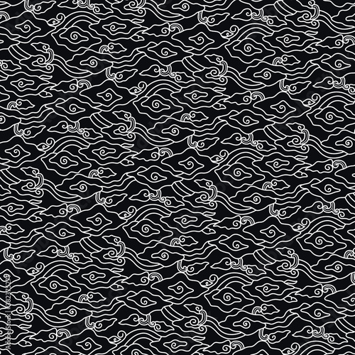 Obraz na płótnie Seamless pattern of batik clouds megamendung