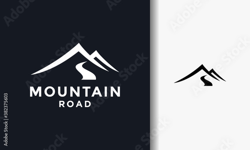 simple mountain road logo