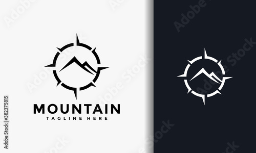 simple mountain compass logo